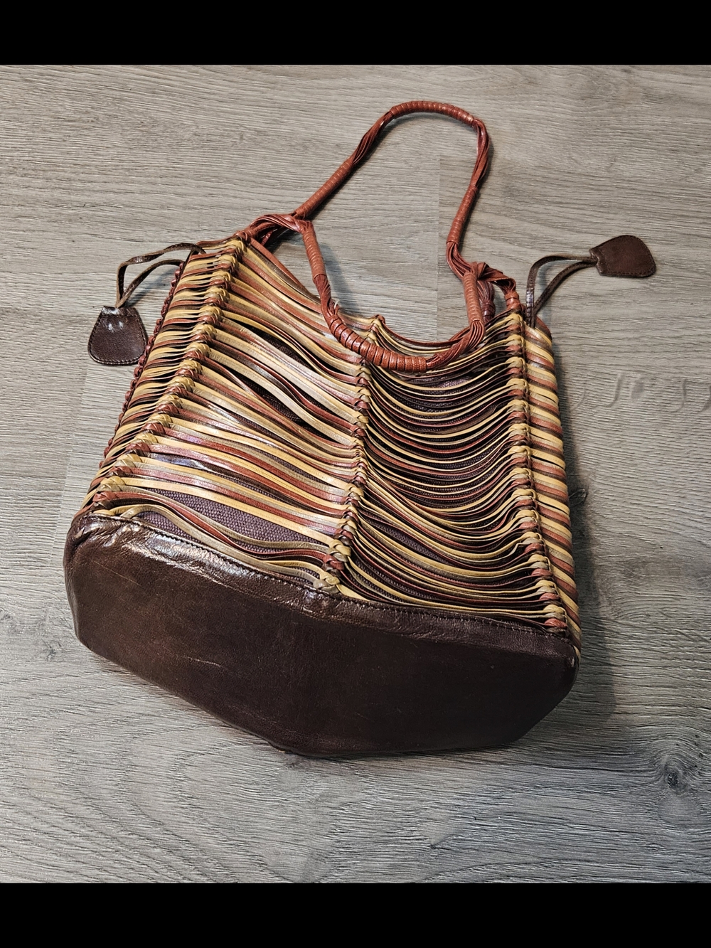 Vintage Boho Woven Multi-Color Leather Women's Shoulder Bag - Picture 3 of 12